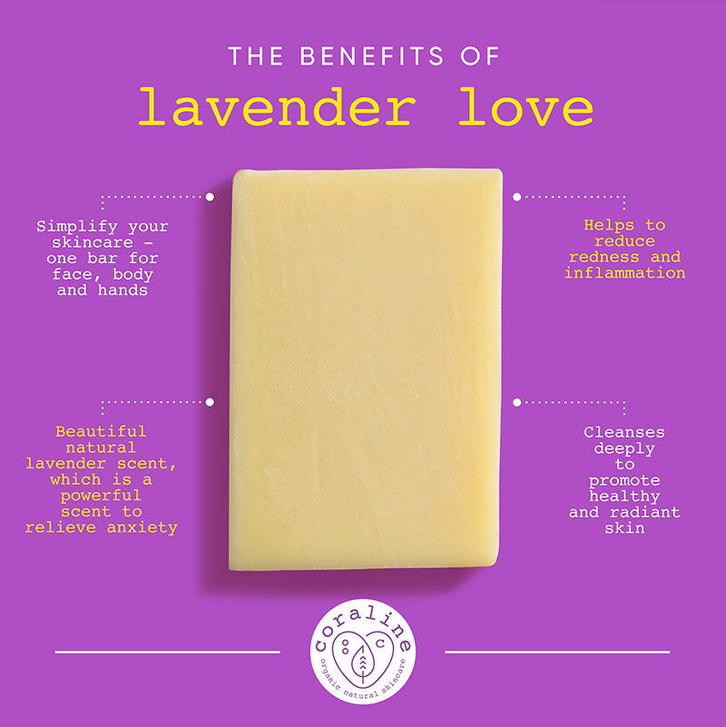 The benefits of Lavender de Provence Soap Bar by Coraline Skincare