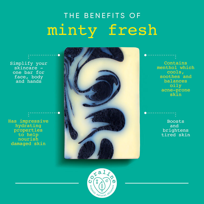 The benefits of Minty Fresh Soap Bar by Coraline Skincare